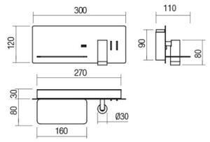 Redo 01-2985 - LED Стенен спот BROOK LED/8W/230V + LED/3W USB черен