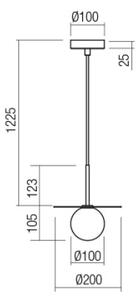 Redo 01-2727 - Пендел PLATO 1xG9/10W/230V Ø 20 см златист