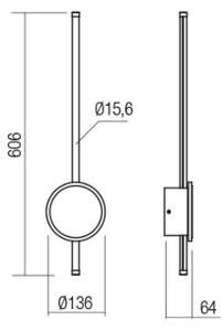 Redo 01-2701 - LED аплик DIAZ LED/18W/230V CRI 90 черен