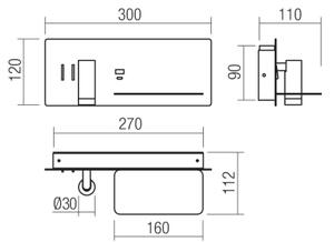 Redo 01-3316 - LED Стенен спот BROOK LED/8W/230V + LED/3W USB черен