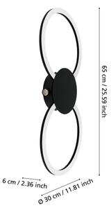 Eglo 902124 - LED стенен аплик VENTICELLO LED/20W/230V + LED/0,91W черен