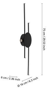 Eglo 902123 - LED стенен осветител VENTICELLO LED/20W/230V + LED/0,91W черен