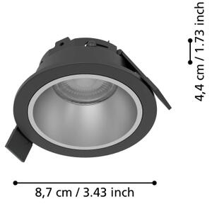 Eglo 902296 - LED димируемо вградено таванно осветително тяло за баня YEBRA LED/4,8W/230V IP44 черно