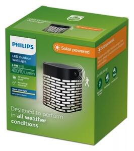 Philips - LED соларно стенно осветително тяло HARA със сензор LED/3,8W/3,7V 800 mAh IP44