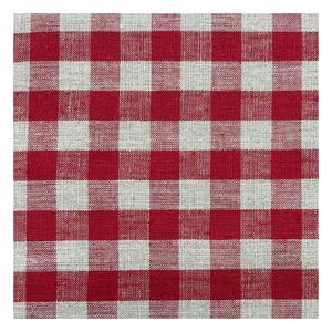 Червен ленен кръгъл килим за под елхата ø 125 cm Red Gingham – Linen Tales