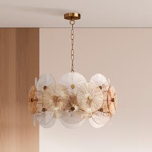 Maytoni Висяща лампа Aster, стъкло, Ø 62,6 cm, 8 x E14, Затъмняване, Злато / месинг, Дневна/трапезария, Стъкло