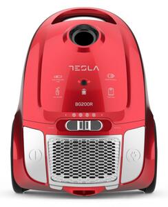Прахосмукачка с торба Tesla BG200R, 800W, 2 литра, HEPA миещ се филтър, 76 dB, Червен
