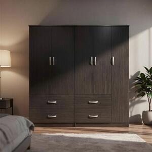 Гардероб с 5 врати, Athos V25, венге, 170x42x180 см