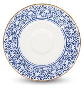 Бяла/синя порцеланова чинийка ø 14 cm Azul – BonBistro