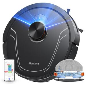 Прахосмукачка робот Honiture V8 Pro CRV549, 5000 Pa, 290 мл, 180 мин, Сухо/мокро, 3 скорости, Автоматични режими, Зони, Гласов контрол, Honysmart, Черен