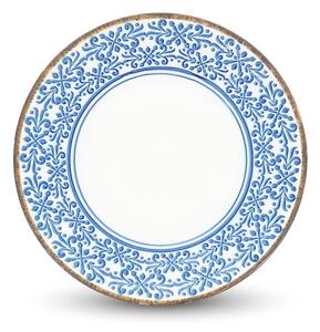 Бяла/синя десертна порцеланова чиния ø 21 cm Azul – BonBistro