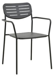 Стифиращ се градински стол, Deraby, черен, 45.5x56x83 см