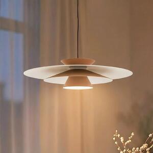Lucande LED висящо осветление Livie, бежово, алуминий, Ø 50 cm, Затъмняване, Бежов, Дневна/трапезария, Алуминий, Модерен