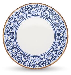 Бяла/синя порцеланова чиния за сервиране ø 32 cm Azul – BonBistro