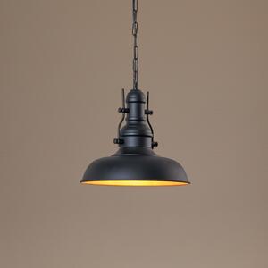 ROYALTECH Висяща лампа Nota, черна, Ø 31 cm, метал, E27, Затъмняване, Черен, Дневна/трапезария, Метал, Винтидж