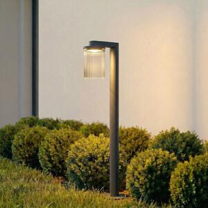 Lucande LED осветление за пътеки Beelia, антрацит, 90 cm, набраздено, Черен, Алуминий, Модерен