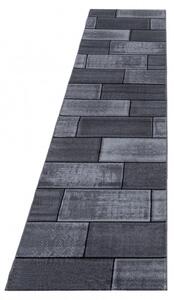 Килим Плюш Черен V3 80x300 см