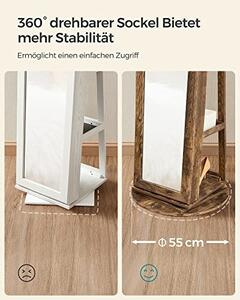 Шкаф за бижута, Songmics, Кафяв, 162x55x55 см