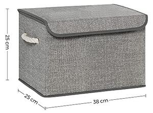 Комплект от 3 кутии за съхранение, Songmics, Сив, 38x25x25 см