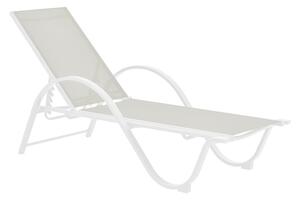 Шезлонг за градина Attain бял 200x62x35 см