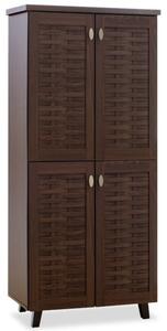 Шкаф за обувки Mantam с 4 врати за 24 двойки обувки, цвят орех 78x40x170,5 см