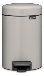 Кош за боклук с педал Brabantia NewIcon 1010433, 3 л, Плавно затваряне, Противоплъзгаща основа, Светлосив