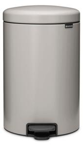 Кош за боклук с педал Brabantia NewIcon 1010441, 20 л, Плавно затваряне, Противоплъзгаща основа, Светлосив