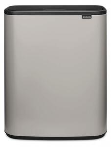 Кош за боклук Brabantia Bo Touch 1010456, 2x30 л, Плавно и безшумно отваряне, Голям отвор, Сив