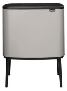 Кош за боклук Brabantia Bo Touch 1010454, 3x11 л, Плавно и безшумно отваряне, Голям отвор, Сив