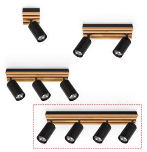 Brilagi - Насочващо осветително тяло SELE WOOD ACOUSTIC 4xGU10/30W/230V черно/дърво