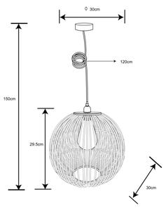 Globo 15368H - Пендел HILDEGARD 1xE27/60W/230V бамбуков