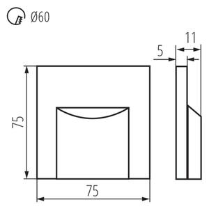 Kanlux 33326 - LED Лампа за стълбище ERINUS LED/0,8W/12V 3000K сива