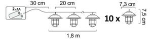 LED Екстериорна декоративна лампа LOFT 10xLED/2xAA