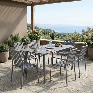 Set 7 bucati masa si scaune gradina, Heven Vista, Antracit, 80x150x72 cm