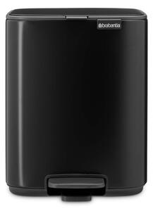 Кош за боклук Brabantia Bo Pedal 1010137, 7 л, Плавно затваряне, Гумирана основа, Черен мат