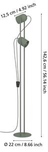 Eglo 44137 - Подова лампа TILSTON 2xE14/8W/230V зелена