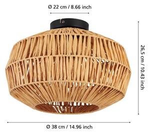 Eglo 44142 - Таванно осветително тяло SHELDON 1xE27/40W/230V кафяво