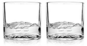 Комплект чаши за уиски LIITON 1009931 Smoky Mountain, 230 мл, 2 бр, Удебелени стени, 3D дъно с форма планина Грейт Смоуки, Прозрачен