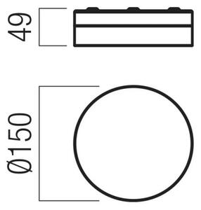 Redo 01-3733 - LED Плафониера FRISBI LED/8W/230V IP44 черен