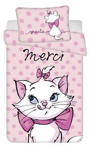 Розово памучно детско спално бельо за детско креватче 100x135 cm Marie Cat "Merci" – Jerry Fabrics