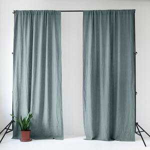 Сиво-синьо ленено перде 140x250 cm Blue Fog – Linen Tales