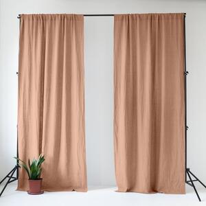 Розово-кафяво ленено перде 140x170 cm Cafe Creme – Linen Tales