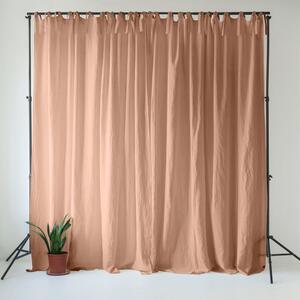 Розово/кафяво ленено перде 140x170 cm Cafe Creme – Linen Tales