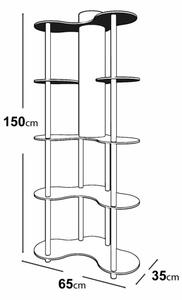 Подова лампа с рафтове 1xE27/40W/230V 150 см черен/кафяв
