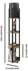 Подова лампа с рафтове NORA 1xE27/40W/230V черен/кафяв