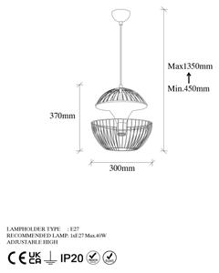Пендел TELMANDER 1xE27/40W/230V зелен