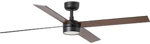 FARO 34356WT1S- LED вентилатор с димер RUDDER L 18W/230V CCT Ø 132 cm кафяв/черен WT + дистанционно управление