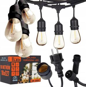 LED Външна декоративна гирлянда 10xE27/1W/230V 10,94 m IP44 черна