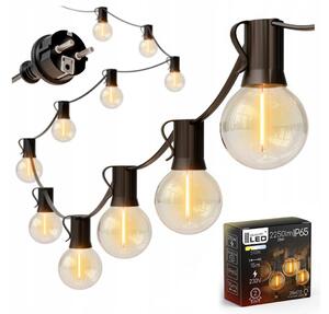 LED външен декоративен гирлянд 25xE12/1W/230V 17,5 m IP65 черен