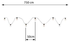 Globo 34090N - LED външен декоративен гирлянд ALMAGA 10xLED/0,27W/230V 7,5 м IP4